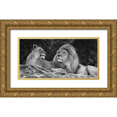 Love Gold Ornate Wood Framed Art Print with Double Matting by Ortega, Xavier