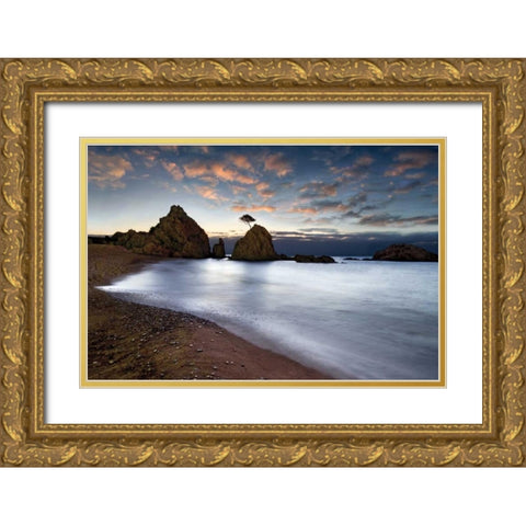 Tossa de Mar Gold Ornate Wood Framed Art Print with Double Matting by Ortega, Xavier