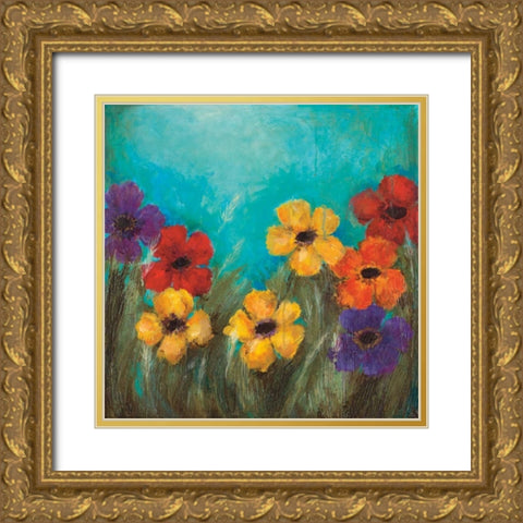 HAPPY Gold Ornate Wood Framed Art Print with Double Matting by Pasion, Wani