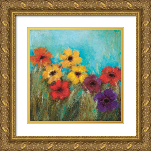 HAPPY TOO Gold Ornate Wood Framed Art Print with Double Matting by Pasion, Wani
