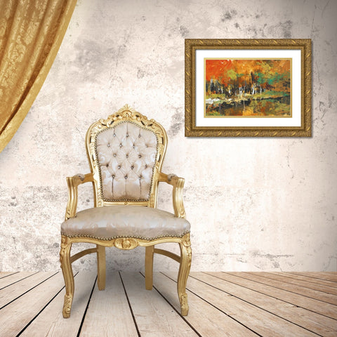 Mirrored Gold Ornate Wood Framed Art Print with Double Matting by Shire, Martin