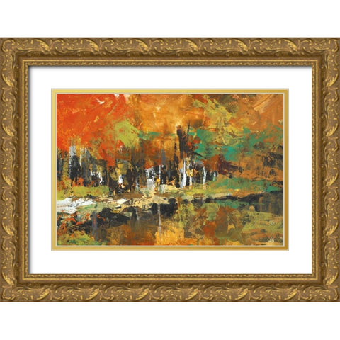 Mirrored Gold Ornate Wood Framed Art Print with Double Matting by Shire, Martin