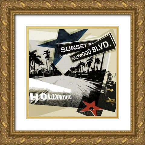 Hollywood Blvd. II Gold Ornate Wood Framed Art Print with Double Matting by Venter, Tandi