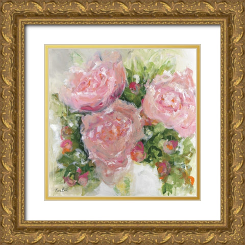 Wild Peonies Gold Ornate Wood Framed Art Print with Double Matting by Bell, Emma