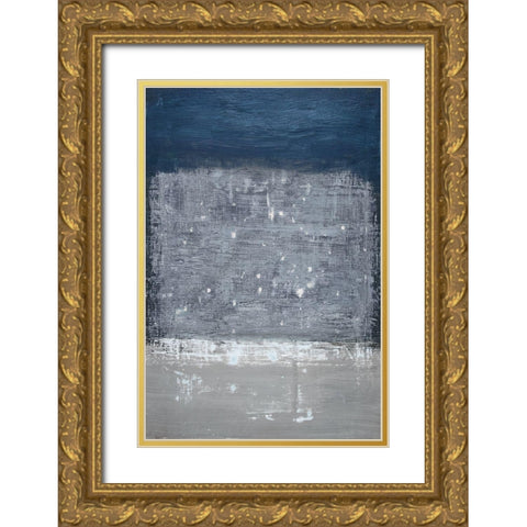Astral Blues Gold Ornate Wood Framed Art Print with Double Matting by Gold, Caroline