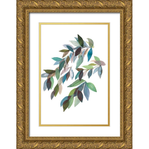 Leaf Collection II Gold Ornate Wood Framed Art Print with Double Matting by Meyers, Rebecca