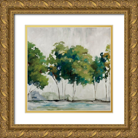 Late Summer Trees Gold Ornate Wood Framed Art Print with Double Matting by Ellens, Jacqueline
