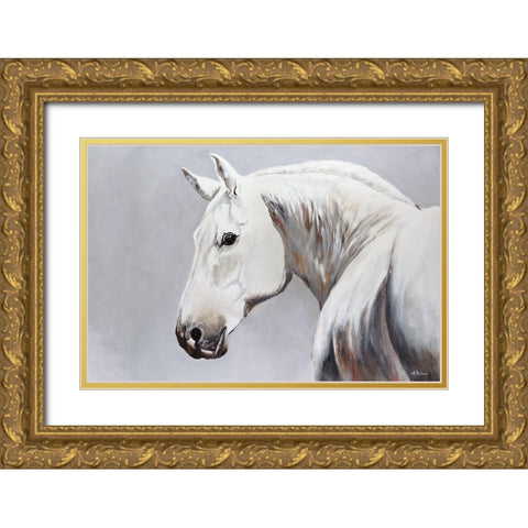 Cheval Blanc Gold Ornate Wood Framed Art Print with Double Matting by Kadmiri, Aziz
