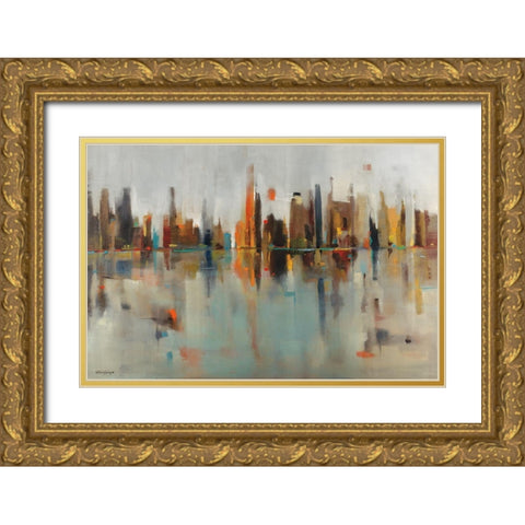 Golden Harbor Gold Ornate Wood Framed Art Print with Double Matting by Jackson, Victoria