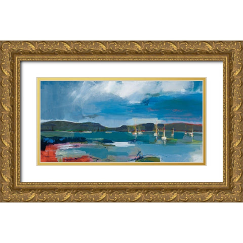 Coastal Display Gold Ornate Wood Framed Art Print with Double Matting by Fitsimmons, A
