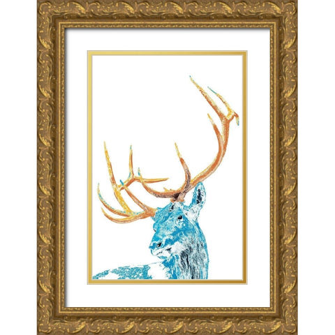 Antlers and All Gold Ornate Wood Framed Art Print with Double Matting by Pelkey, Marvin