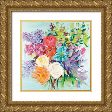 Wedding Flowers Gold Ornate Wood Framed Art Print with Double Matting by Bell, Emma