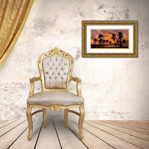 Tropical Sunsets I Gold Ornate Wood Framed Art Print with Double Matting by Jones, Mike
