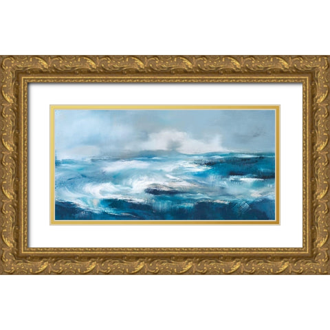 Storm Surf Gold Ornate Wood Framed Art Print with Double Matting by Parent, Joanne