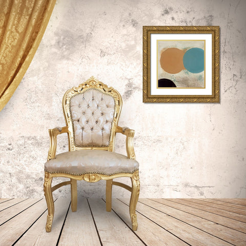 Terra Circles I Gold Ornate Wood Framed Art Print with Double Matting by Skinner, David