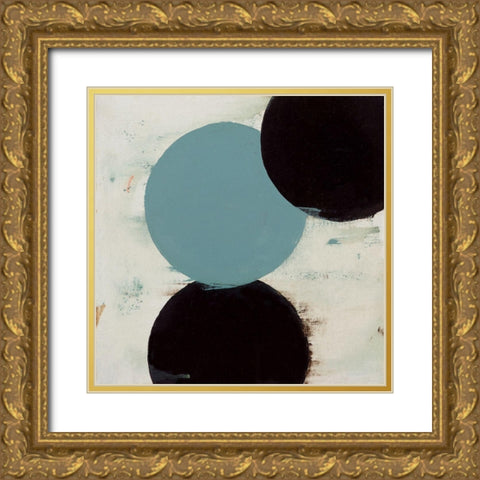 Terra Circles III Gold Ornate Wood Framed Art Print with Double Matting by Skinner, David