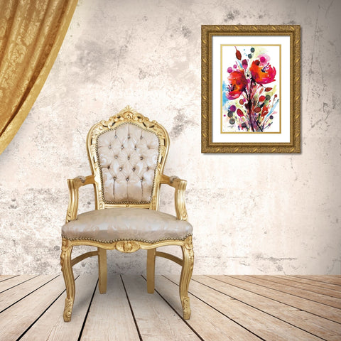 Floral Dream II Gold Ornate Wood Framed Art Print with Double Matting by Stanion, Kathy Morton