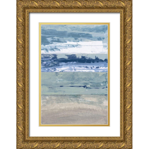 Coastal Hues I Gold Ornate Wood Framed Art Print with Double Matting by Fields, Laurie