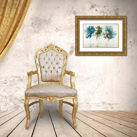 Tree Trio Gold Ornate Wood Framed Art Print with Double Matting by Ellens, Jacqueline