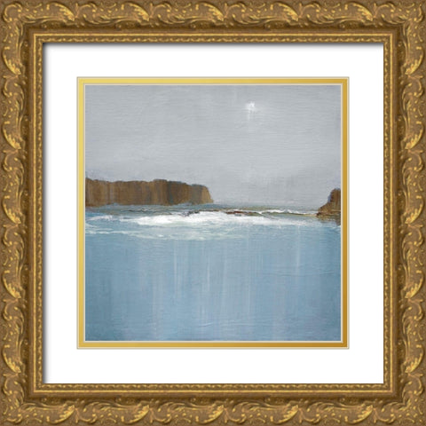 Lulworth Cove Gold Ornate Wood Framed Art Print with Double Matting by Gold, Caroline