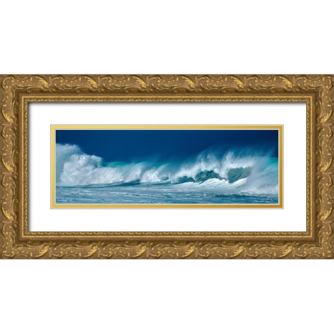 Breaking Waves Gold Ornate Wood Framed Art Print with Double Matting by Frates, Dennis