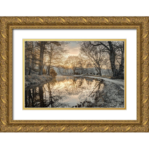 Frosty Morning Gold Ornate Wood Framed Art Print with Double Matting by Frank, Assaf