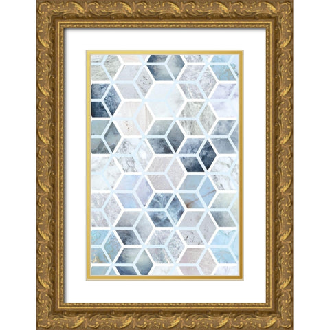Cube Matrix I Gold Ornate Wood Framed Art Print with Double Matting by Alvarez, Genesis
