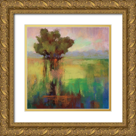 Spring Green Gold Ornate Wood Framed Art Print with Double Matting by Cassell, Sherri