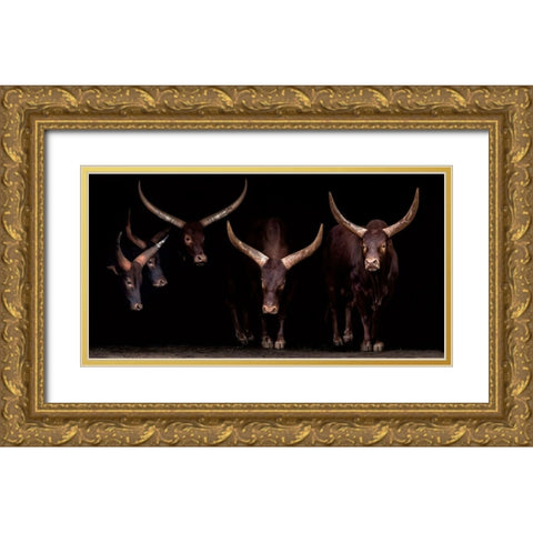 Syndicate Gold Ornate Wood Framed Art Print with Double Matting by Ortega, Xavier