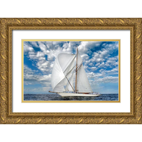 Voyage Gold Ornate Wood Framed Art Print with Double Matting by Ortega, Xavier