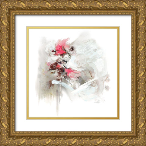 Pretty In Pink Gold Ornate Wood Framed Art Print with Double Matting by Parker, Karen Lorena