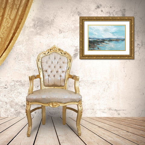 Somewhere On The Beach Gold Ornate Wood Framed Art Print with Double Matting by Pasion, Wani