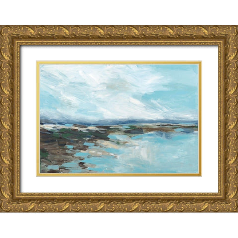 Somewhere On The Beach Gold Ornate Wood Framed Art Print with Double Matting by Pasion, Wani