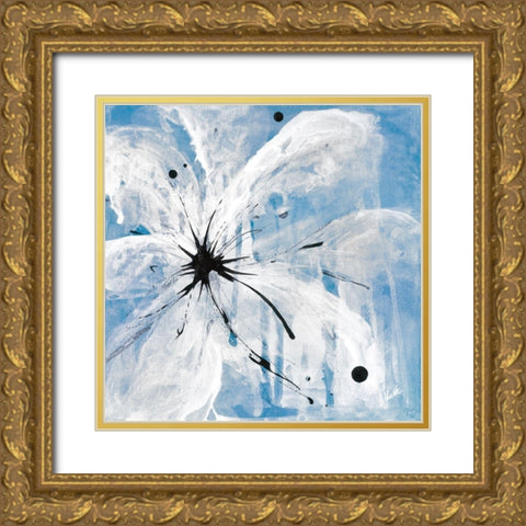 Indigo Bloom II Gold Ornate Wood Framed Art Print with Double Matting by St. Amant, Yvette