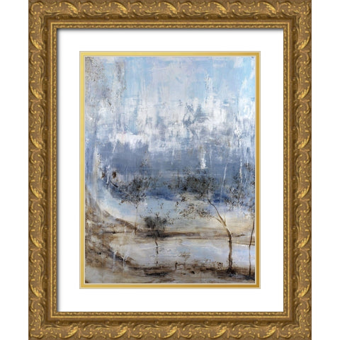 Anchored In Blue II Gold Ornate Wood Framed Art Print with Double Matting by Kadmiri, Aziz