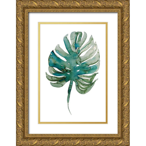 Monstera Gold Ornate Wood Framed Art Print with Double Matting by Billinghurst, Marina