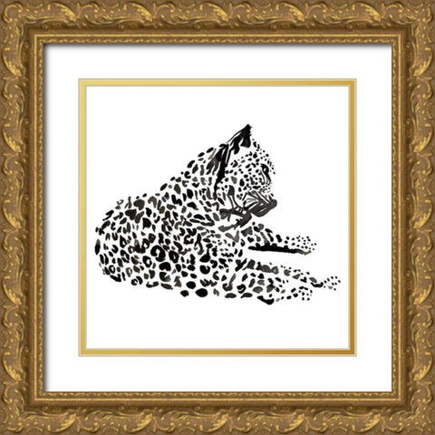 Cheetah Gold Ornate Wood Framed Art Print with Double Matting by Billinghurst, Marina