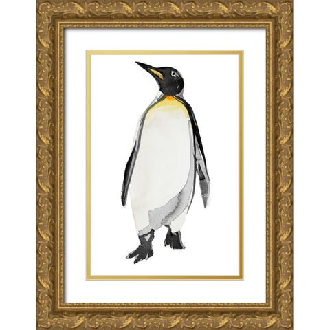 Penguin I Gold Ornate Wood Framed Art Print with Double Matting by Billinghurst, Marina