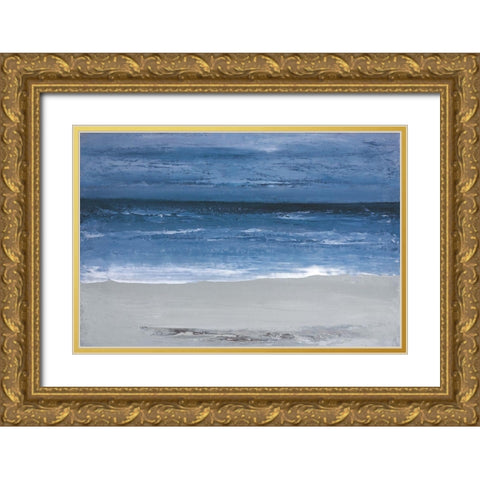 Ocean Gold Ornate Wood Framed Art Print with Double Matting by Gold, Caroline