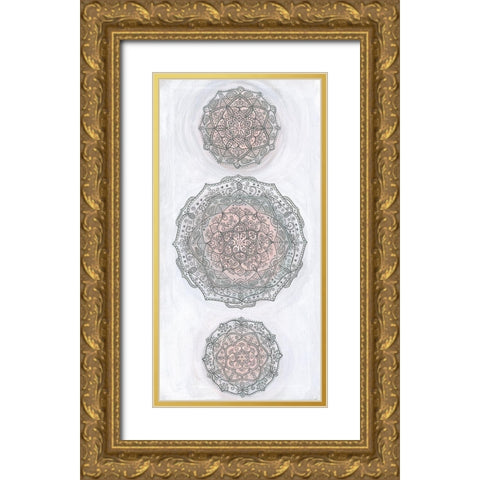 Elegant Emboss I Gold Ornate Wood Framed Art Print with Double Matting by St.Amant, Yvette