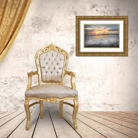 Pale Sunrise Gold Ornate Wood Framed Art Print with Double Matting by Burt, D.