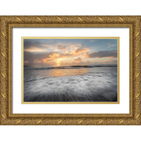 Pale Sunrise Gold Ornate Wood Framed Art Print with Double Matting by Burt, D.
