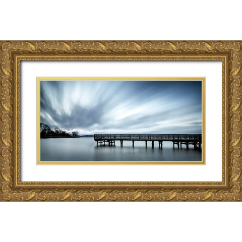 All is Calm Gold Ornate Wood Framed Art Print with Double Matting by Burt, D.