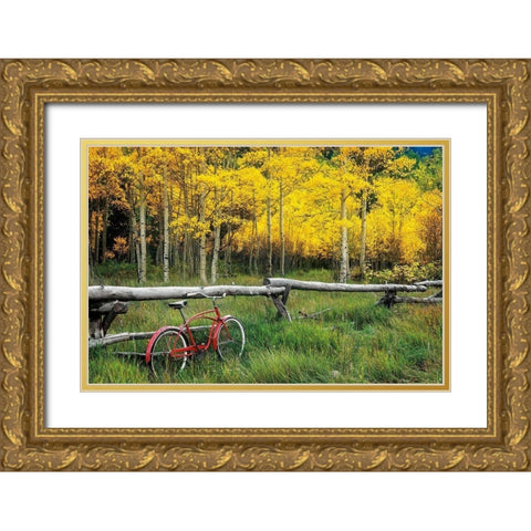 Red Cruiser Gold Ornate Wood Framed Art Print with Double Matting by Smith, Ken