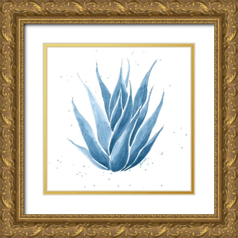 Midnight Succulent II Gold Ornate Wood Framed Art Print with Double Matting by St.Amant, Yvette