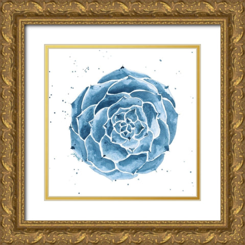 Midnight Succulent IV Gold Ornate Wood Framed Art Print with Double Matting by St.Amant, Yvette