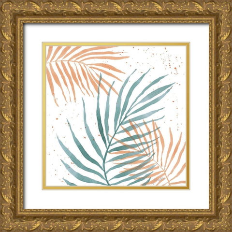Palm Party IV Gold Ornate Wood Framed Art Print with Double Matting by St.Amant, Yvette