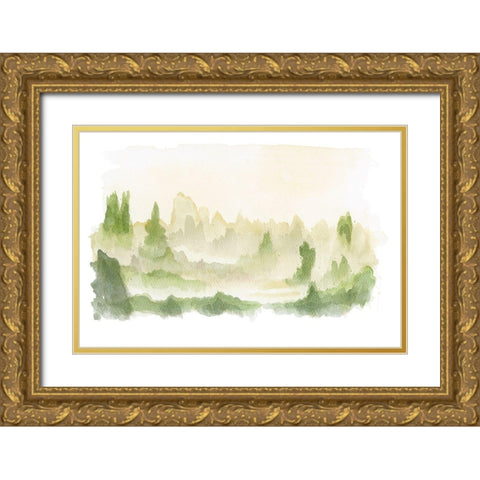 Green Beginnings Gold Ornate Wood Framed Art Print with Double Matting by Talbot, Andrew