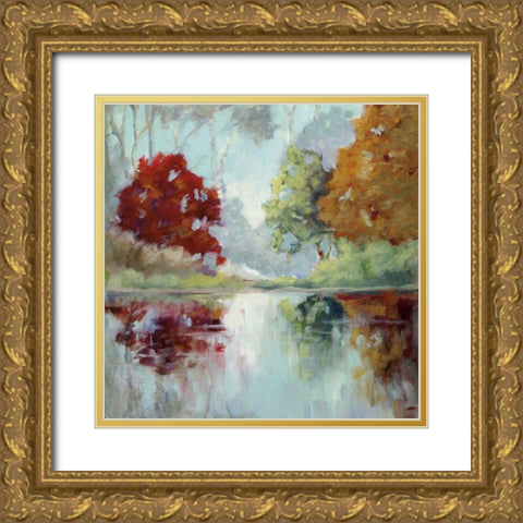 Morning Mist Gold Ornate Wood Framed Art Print with Double Matting by Mary Parker Buckley