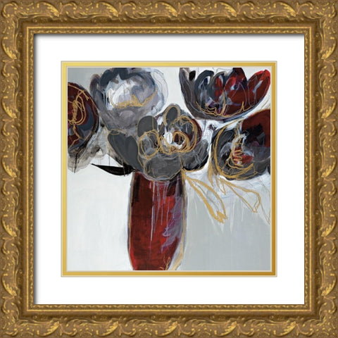 Ruby and Grey Gold Ornate Wood Framed Art Print with Double Matting by Fitzsimmons, A.